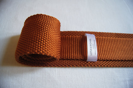 Silk Knit Tie-Ginger