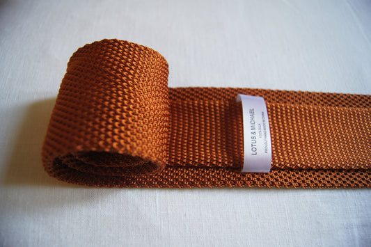 Corbata De Punto De Seda-Ginger