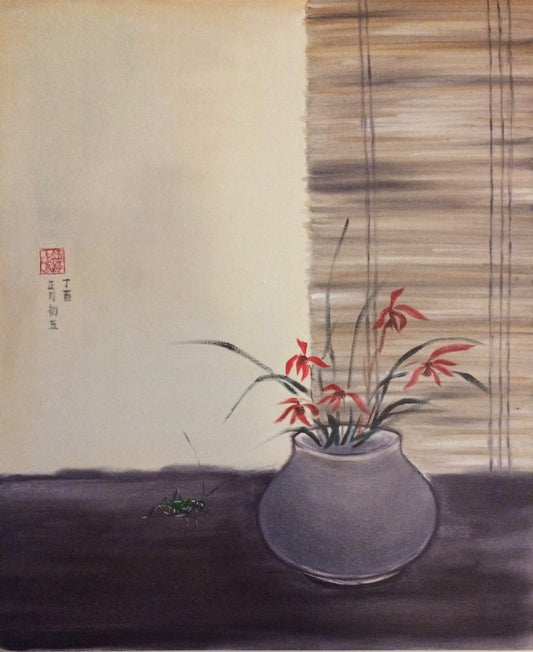 Grasshopper and Orchid